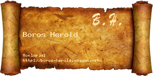 Boros Herold névjegykártya